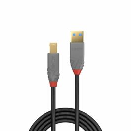 Lindy Cable USB 3.2 Gen 1 Tipo A a B 5m, 5Gbps, Anthra Line, Profesional para Conexiones AV/IT de Alto Rendimiento, Blindaje Triple y Contactos Dorados