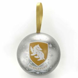 THE CARAT SHOP Colgante Hufflepuff y Bola de Navidad Harry Potter - Aleación de cinc, Collar 40cm, Bola 8.5cm