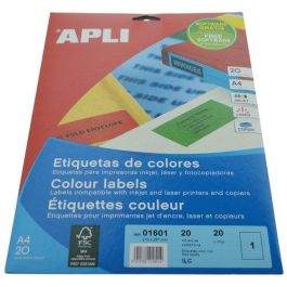 Apli Etiquetas Adhesivas 210x297 mm, Rojo, Pack 20 Hojas, Compatible Inkjet y Láser Precio: 9.5000004. SKU: S8425919