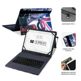 SUBBLIM Funda con Teclado Micro USB - USB C KEYTAB USB 10,1" England SUBBLIM Funda con Teclado Micro USB - USB C KEYTAB USB 10,1" England