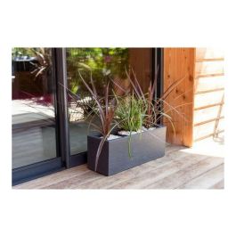 EDA PLASTIQUE Jardinera de Balcón Graphit Up Gris Antracita 25 L - 59 x 19.5 x 22.8 cm - Uso Interior y Exterior, Anti-UV