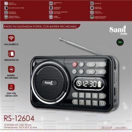 SAMI Radio FM Portátil Multifunción con Grabación y Batería Recargable - Modelo FM Mulitmedia
