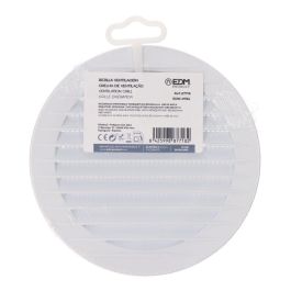 Edm Rejilla de Ventilación Redonda con Mosquitera Ø120mm ABS Blanca Empotrable