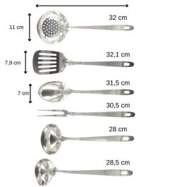 Fackelmann FAC3176239999068 - Juego de Utensilios de Cocina Oxford de 6 Piezas de Acero Inoxidable