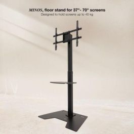 TooQ FS2284M-B Soporte de Suelo para TV de 37" a 70", Altura Regulable, Negro