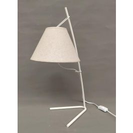 DKD Home Decor Lámpara Sobremesa Moderno Dorado Blanco Beige Metal Lino 31 x 57 x 25 cm (2 Unidades)