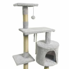 PALOMA Rascador para gatos gris 40 x 40 x 114 cm - 3 plataformas, 1 cuerda, 1 nicho, postes rascadores PALOMA Rascador para gatos gris 40 x 40 x 114 cm - 3 plataformas, 1 cuerda, 1 nicho, postes rascadores