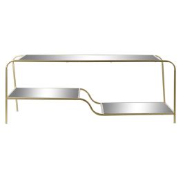DKD Home Decor Mesa Centro Dorado Metal Espejo 120 x 60 x 45 cm