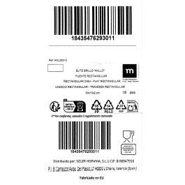 La Mediterranea Fuente Rectangular 30 x 15 cm Elite (18 Unidades)