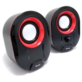 Equip Altavoces Estéreo 2.0 245332 Negro, 6W RMS, Sonido Potente, USB y Jack 3.5mm para PC, Portátil, MP3