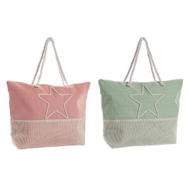 Bolso Mediterraneo DKD Home Decor Verde Menta Coral 14 x 38 x 52 cm (4 Unidades)