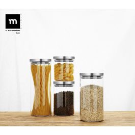 La Mediterranea Tarro Borosilicato Acero Inoxidable 1650 ml 10.8x10.8x26 cm