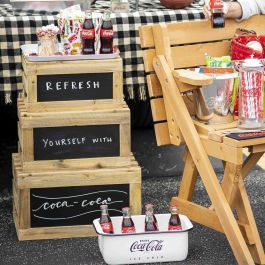 TABLECRAFT - RCBCRATE1 - SET de 3 CAJAS - ELEVADORES - Madera / Pizarra