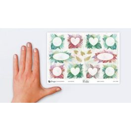 Avery 54564 Sobres 76x120mm con 2 Hojas y 30 Pegatinas Fondo Jardín Adhesivo Desmontable Mate