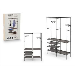 Kipit Armario Organizador Doble Percha, con 6 Estantes, 2 Barras Metálicas, Tela y Plástico PP, Color Negro, 108x36x170 cm (6 Unidades) Precio: 92.50000001. SKU: B153JG88RH