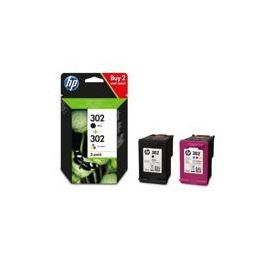 HP Cartuchos de Tinta Negra y Tricolor 302 F6U66AE + F6U65AE para Officejet 3830 Pack 4 Colores Precio: 46.49999992. SKU: S8410181