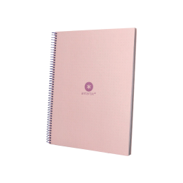 Antartik Cuaderno Espiral A4 Micro Dots Tapa Forrada 80 Hojas 90gr Rayado Puntos Rosa