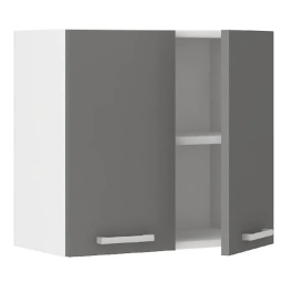 Ultra Mueble de cocina alto L 60 cm Gris Gabinete con 2 puertas 1 estante Roble oscuro