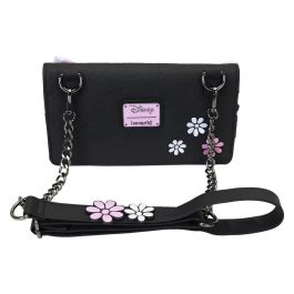 Loungefly Bolso Bandolera Minnie Disney Floral Rock the Dots Piel Vegana con Correa Ajustable y Muñequera