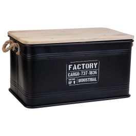 Baúl Alexandra House Living Factory Negro Cáñamo Metal Madera de abeto 38 x 60 x 33 cm Precio: 63.50000019. SKU: B19QJ828EF