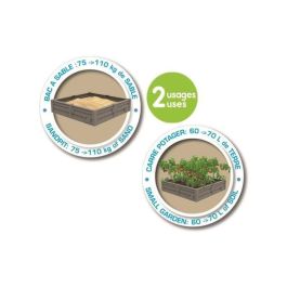 Smoby Bac Square Garden 2 en 1: Patch de vegetales de arena y cuadrado - 76x76cm - Tarpaulina fundada suministrada Smoby Bac Square Garden 2 en 1: Patch de vegetales de arena y cuadrado - 76x76cm - Tarpaulina fundada suministrada