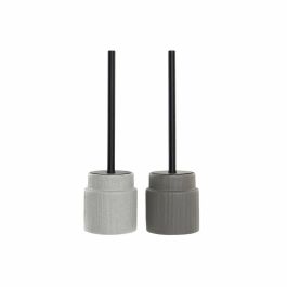 Escobillero Scandi DKD Home Decor Gris Claro Gris Oscuro 10 x 39 x 10 cm (2 Unidades)