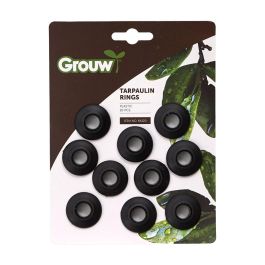 Grow Conjunto 10 Anillas Plástico Negro ø2,8 x 0,7 cm para Toldos y Lonas