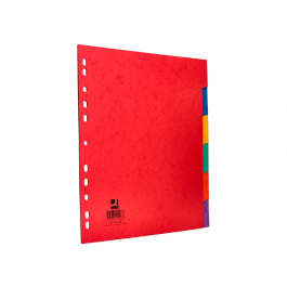 Q-connect Juego de 6 separadores cartulina brillo DIN A4+ multitaladro