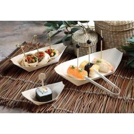Set de 4 barquillas de madera Algon 23 cm (24 Unidades) Set de 4 barquillas de madera Algon 23 cm (24 Unidades)
