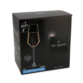 Chef & Sommelier Set 6 Copas Flauta Cristalín Distinction 23 cL Transparente Apto Lavavajillas
