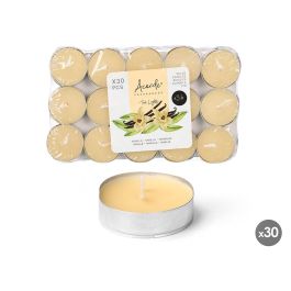 Acorde Set 30 Velas Tea Light de Cera con Fragancia Vainilla 3h de Duración - 19 x 11.2 x 2.7 cm (24 Unidades)