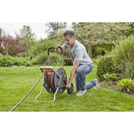 Gardena Aquaroll L Enrollador de manguera con ruedas, mango telescópico y conexión antigoteo, resistente a heladas Gardena Aquaroll L Enrollador de manguera con ruedas, mango telescópico y conexión antigoteo, resistente a heladas