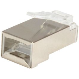 Equip 121181 Conector RJ45 Cat6 con protección contra dobleces, 100 unidades, plateado ABS y metal, contactos chapados en oro