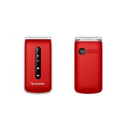 Teléfono Móvil para Mayores Sunstech CELT18RD Rojo 2,4"