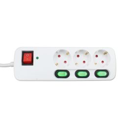 Regleta Enchufes 3 Tomas con Interruptor TM Electron 3680 W Blanco (1,5 m)