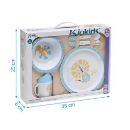 KioKids Vajilla Infantil Set 4 Piezas León Antigolpes Apto Lavavajillas y Microondas para Bebés +6 Meses Multicolor