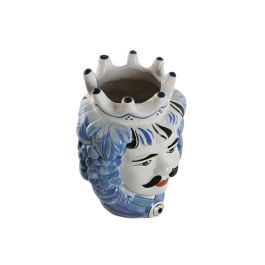 Macetero Mediterraneo DKD Home Decor Blanco Azul 15 x 26 x 15 cm Macetero Mediterraneo DKD Home Decor Blanco Azul 15 x 26 x 15 cm