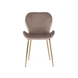 Giner Y Colomer - Lote de 4 Sillas Tapizadas en Terciopelo y Estructura de Acero Dorado