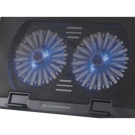 Conceptronic Base Refrigeración para Portátiles hasta 17" con 2 Ventiladores Ultrasilenciosos Ajustable