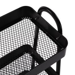 Carro Metalico Negro De 3 Baldas Versa 30X77CM Carro Metalico Negro De 3 Baldas Versa 30X77CM