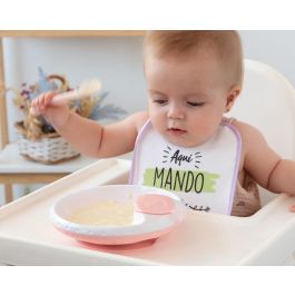 KioKids Plato Térmico con Ventosa Antivuelco Rosa para Bebé +4 Meses