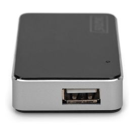 DIGITUS Hub USB 4 Puertos 2.0 con Fuente de Alimentación Negra