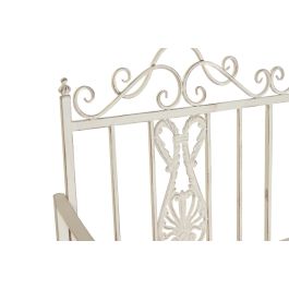 DKD Home Decor Banco Terraza y Jardín Blanco Metal 118x53x98 cm
