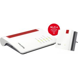 AVM FRITZ!Mesh Set 7530 AX + 1200 AX Wi-Fi 6 Sistema de Malla Doble Banda 2400 Mbit/s Color Rojo y Blanco