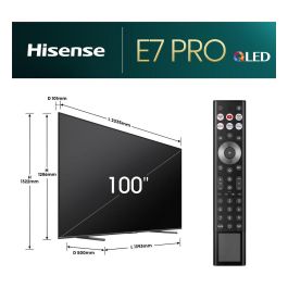 Hisense 100E77NQ PRO - Televisor 254cm/100" (100 Pulgadas) 4K Ultra HD QLED Smart TV, 144 Hz, HDR10+, Dolby Vision IQ, 4x HDMI 2.1, Bluetooth, WiFi, Negro