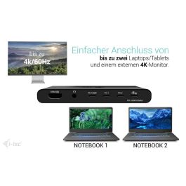 Hub USB i-Tec C31KVMHDMIDOCKPD Negro 100 W