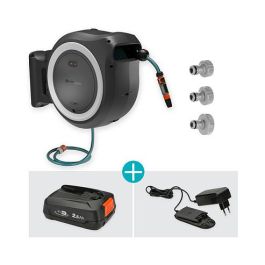 Gardena P4A S w 40m 2.5Ah/18V Enrollador de manguera con batería XXL para pared, 40 m, Negro