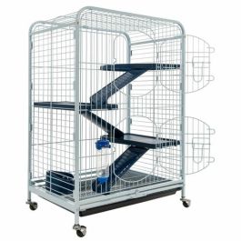 Tyrol Jaula Torre para roedores, vertical, con 3 plataformas, 3 escaleras, biberón, comedero y ruedas, 64x44x93cm Tyrol Jaula Torre para roedores, vertical, con 3 plataformas, 3 escaleras, biberón, comedero y ruedas, 64x44x93cm