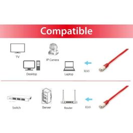 Equip Cable de Red Patch Cat6A S/FTP 2xRJ45 1.00m Rojo LSZH para Redes de Alta Velocidad y Baja Emisión de Humos
