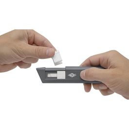 WEDO Cera-Safeline Cutter Safety Compact con Cuchilla Cerámica Retráctil y Bloqueo, Antracita/Blanco, 18mm